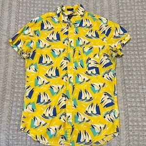 J Crew Short Sleeve Button Down Sailboat Print